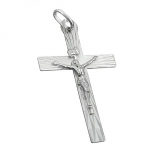 Anhnger 34x21mm Kreuz mit Jesus glnzend Silber 925
