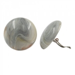 Clip Ohrring 30mm Riss grau-beige-marmoriert glnzend Kunststoff-Bouton