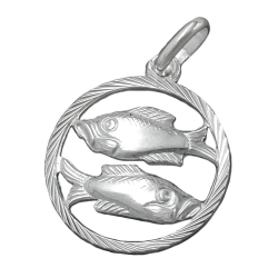 Anhnger 15mm Sternzeichen Fische Silber 925