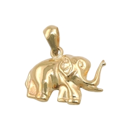 Anhnger 15x12mm Elefant glnzend 9Kt GOLD
