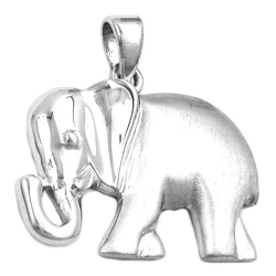 Anhnger 16x21mm Elefant matt-glnzend rhodiniert Silber 925