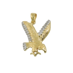 Anhnger 20x16mm Adler bicolor rhodiniert glnzend 9Kt GOLD