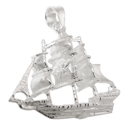 Anhnger 24x21x5mm groes Segelschiff Silber 925