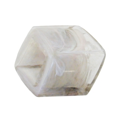 Tuchring 45x36x18mm Sechseck kristall-grau-marmoriert glnzend Kunststoff