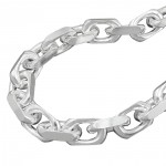 bracelet 8x8mm anchor chain 4x diamond silver 925 23cm