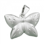 Anhnger 11x16mm Schmetterling matt-glnzend diamantiert Silber 925