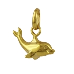Anhnger 12x7mm kleiner Delfin glnzend 9Kt GOLD