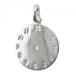 Anhnger 14mm Geburtsanhnger Uhr glnzend Silber 925