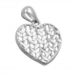 Anhnger 15x15mm Herz glnzend diamantiert Silber 925