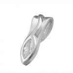 Anhnger 19x6mm Zirkonia oval glnzend Silber 925