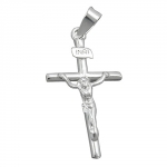 Anhnger 23x13mm Kreuz mit Jesus glnzend Silber 925