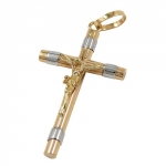 Anhnger 25x14mm Kreuz-Jesus bicolor rhodiniert 9Kt GOLD