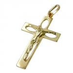 Anhnger 28x17mm Kreuz mit Jesus durchbrochen glnzend 14Kt GOLD