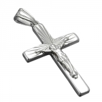 Anhnger 28x19mm Kreuz mit Jesus glnzend rhodiniert Silber 925
