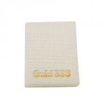 Aufmachungskarte 35x45mm fr Gold-Anhnger Textil wei -Gold 333-Aufdruck goldfarben