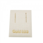 Aufmachungskarte 35x45mm fr Gold-Ohrbrisur Textil wei -Gold 333-Aufdruck goldfarben