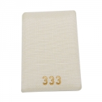 Aufmachungskarte 38x55mm fr Gold-Anhnger Textil wei -333-Aufdruck goldfarben
