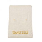 Aufmachungskarte 38x55mm fr Gold-Ohrstecker Textil wei -Gold 333-Aufdruck goldfarben