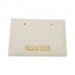 Aufmachungskarte 55x38mm fr Gold-Ohrstecker Textil wei -Gold 333-Aufdruck goldfarben