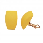 Clip Ohrring 27x17mm Trapez gelb matt Kunststoff-Bouton
