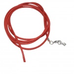 Lederband Rundschnur Rindleder 2mm rot gefrbt mit 1x Verschluss silberfarbig ca. 1m