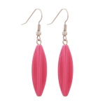 Ohrhaken Ohrhnger Ohrringe 30x9mm Rillenolive Kunststoff pinkfarben