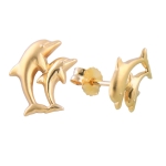 Ohrstecker Ohrring 10x7mm Delfin-Prchen matt-glnzend 9Kt GOLD