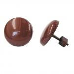 Ohrstecker Ohrring 13mm schokoladenbraun Kunststoff Vollplastik flach gewlbt