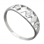 Ring 7mm Muster ausgestanzt matt-glnzend diamantiert rhodiniert Silber 925 Ringgre 59