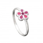 Ring Kinderring mit Blume pink Silber 925 Ringgre 42