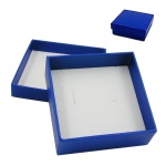 Schmuckschachtel 60x60x25mm fr Kette/Ohrring blau Kartonage