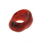 Tuchring 33x25mm Kunststoff Ringperle unrund 17mm-Loch rot-marmoriert glnzend