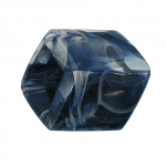 Tuchring 45x36x18mm Sechseck blau-marmoriert glnzend Kunststoff