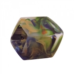 Tuchring 45x36x18mm Sechseck grn-blau-oliv-marmoriert matt Kunststoff