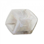 Tuchring 45x36x18mm Sechseck kristall-grau-marmoriert glnzend Kunststoff