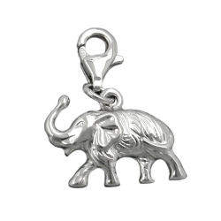 Anhnger 12x16mm Charm Elefant rhodiniert Silber 925