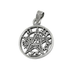 Anhnger 15mm Pentagramm Amulett geschwrzt Silber 925