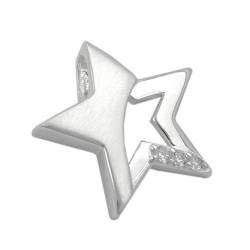 Anhnger 15x16mm Stern mit Zirkonias matt-glnzend Silber 925