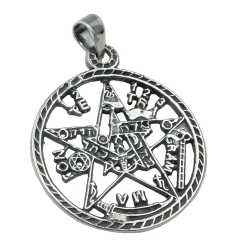 Anhnger 21mm Pentagramm Amulett geschwrzt Silber 925