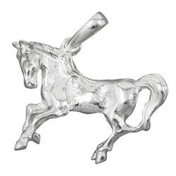 Anhnger 32x25mm groes Pferd massiv ausgeformt glnzend Silber 925