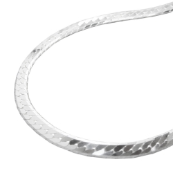 Armband 3mm Panzerkette flach gedrckt glnzend diamantiert Silber 925 19cm