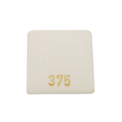 Aufmachungskarte 35x35mm fr Gold-Anhnger Textil wei -375-Aufdruck goldfarben