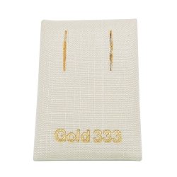 Aufmachungskarte 38x55mm fr Gold-Ohrbrisur Textil wei -Gold 333-Aufdruck goldfarben