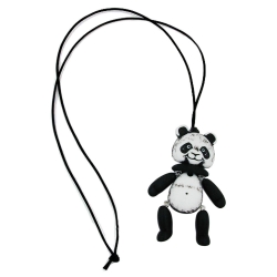 Kette 9x4x1cm Figur Panda schwarz-weiß matt Kunststoff 80cm