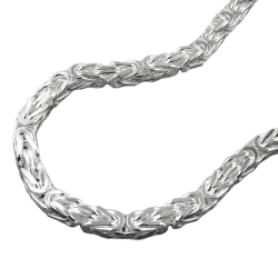 Kette ca.4mm Königskette vierkant glänzend Silber 925 60cm