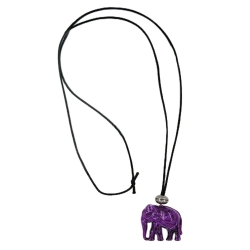 Kette, Elefant, lila-altsilber, 90cm