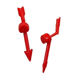 Ohrstecker Ohrring 5x20mm Pfeil 2-teilig rot-glnzend Kunststoff Vollplastik