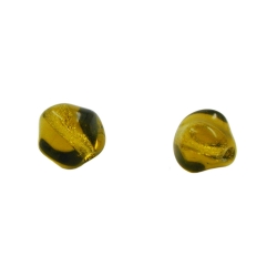 Perle, 8, unrund, Glas, oliv, glzd, 10 Stck