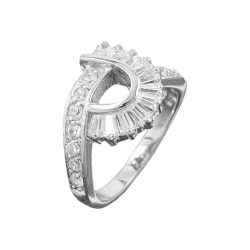Ring 14mm mit vielen Zirkonias glänzend rhodiniert Silber 925 Ringgröße 54