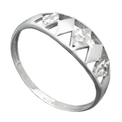 Ring 7mm Muster ausgestanzt matt-glnzend diamantiert rhodiniert Silber 925 Ringgre 55